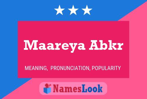 Póster del nombre Maareya Abkr