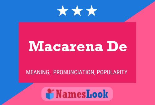 Póster del nombre Macarena De