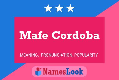 Póster del nombre Mafe Cordoba