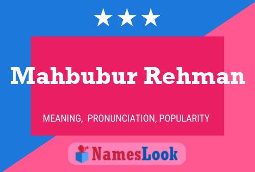 Póster del nombre Mahbubur Rehman