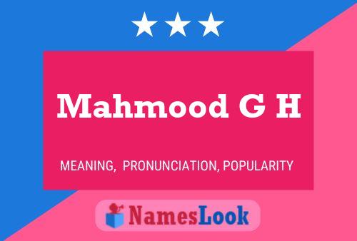 Póster del nombre Mahmood G H