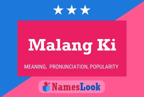 Póster del nombre Malang Ki