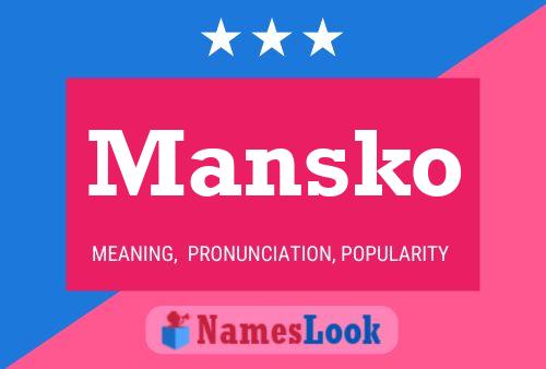 Póster del nombre Mansko