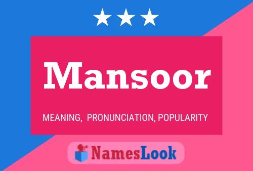 Póster del nombre Mansoor