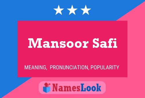 Póster del nombre Mansoor Safi