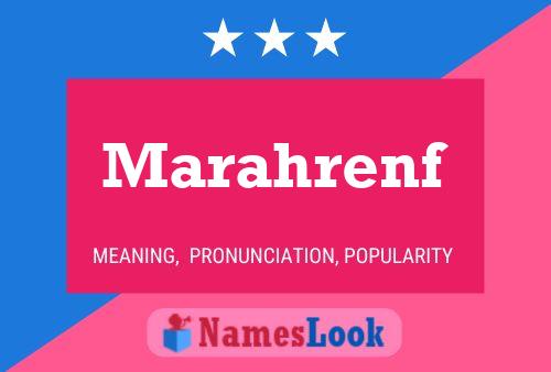 Póster del nombre Marahrenf