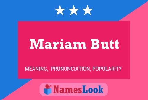 Póster del nombre Mariam Butt