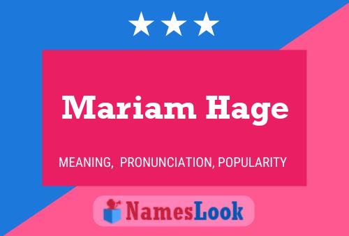 Póster del nombre Mariam Hage