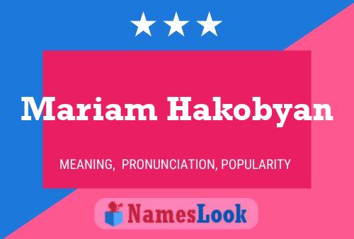 Póster del nombre Mariam Hakobyan