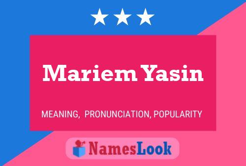 Póster del nombre Mariem Yasin