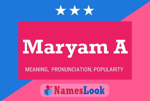 Póster del nombre Maryam A