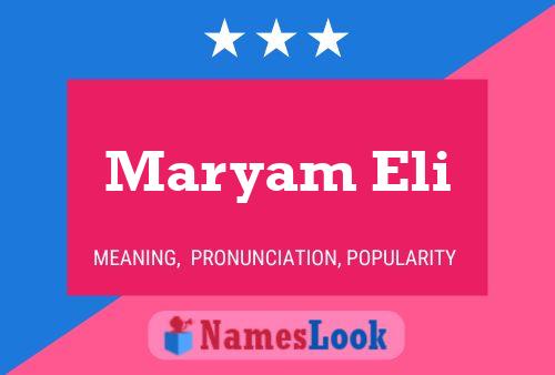 Póster del nombre Maryam Eli