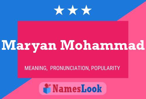 Póster del nombre Maryan Mohammad