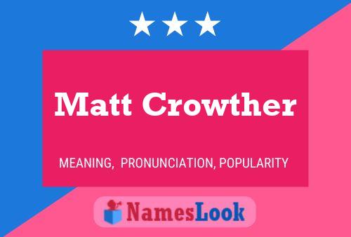 Póster del nombre Matt Crowther