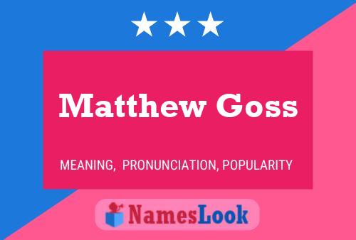 Póster del nombre Matthew Goss