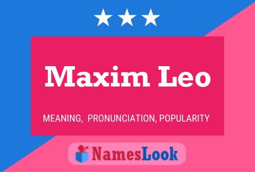 Póster del nombre Maxim Leo