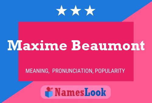 Póster del nombre Maxime Beaumont