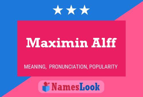 Póster del nombre Maximin Alff