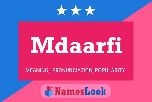 Póster del nombre Mdaarfi