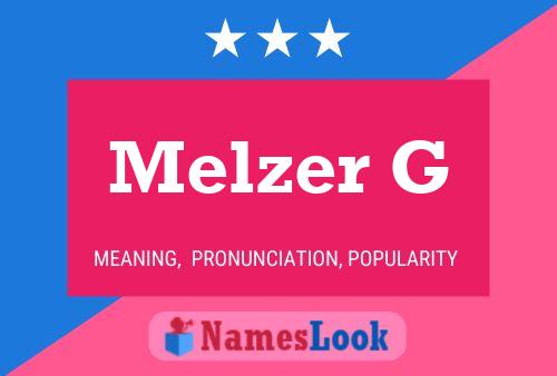 Póster del nombre Melzer G