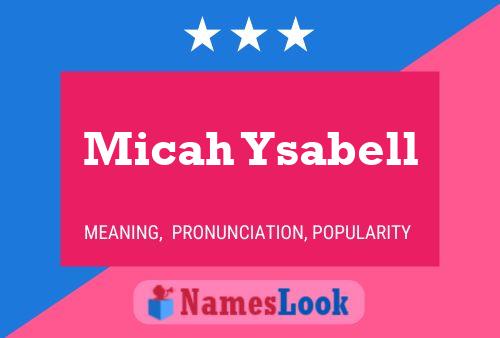 Póster del nombre Micah Ysabell