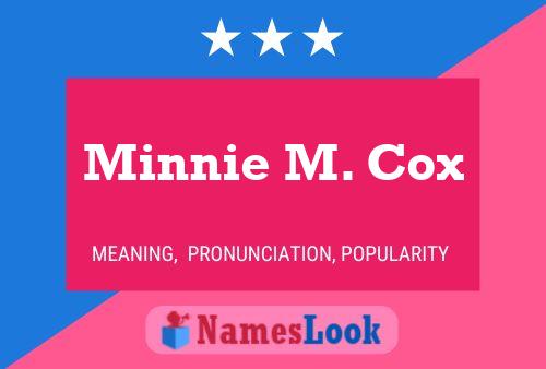 Póster del nombre Minnie M. Cox