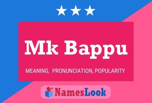 Póster del nombre Mk Bappu