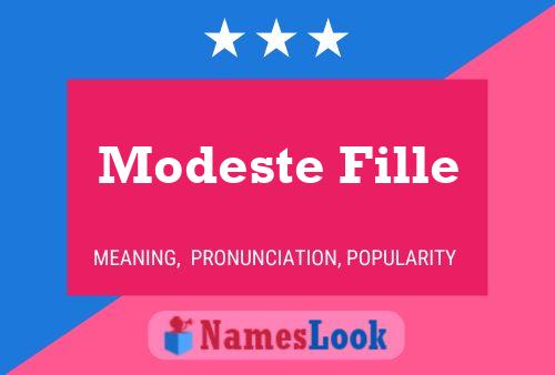 Póster del nombre Modeste Fille