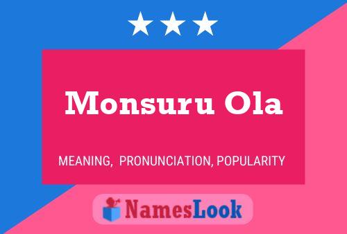 Póster del nombre Monsuru Ola