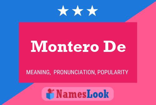 Póster del nombre Montero De