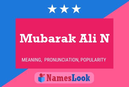 Póster del nombre Mubarak Ali N