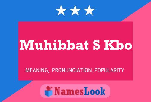 Póster del nombre Muhibbat S Kbo