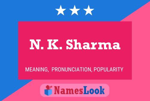 Póster del nombre N. K. Sharma