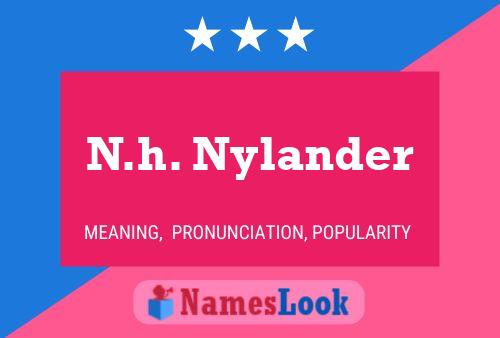 Póster del nombre N.h. Nylander