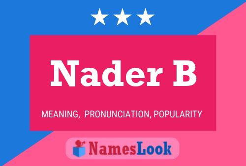 Póster del nombre Nader B