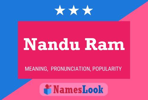 Póster del nombre Nandu Ram