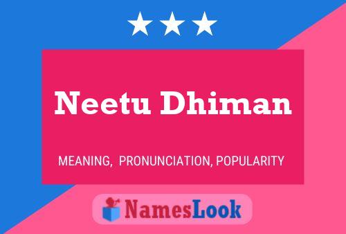 Póster del nombre Neetu Dhiman