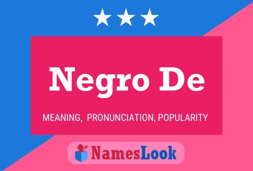 Póster del nombre Negro De