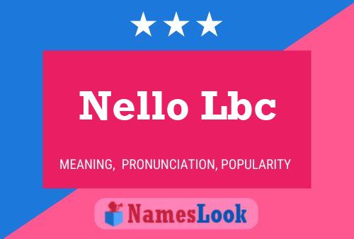 Póster del nombre Nello Lbc