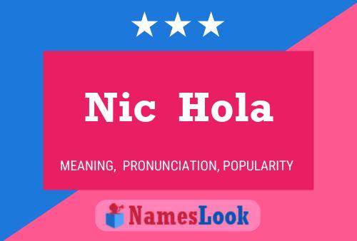 Póster del nombre Nic  Hola