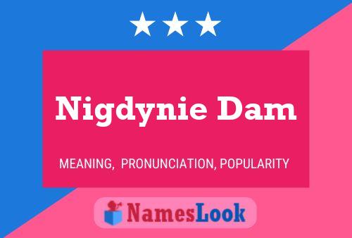 Póster del nombre Nigdynie Dam