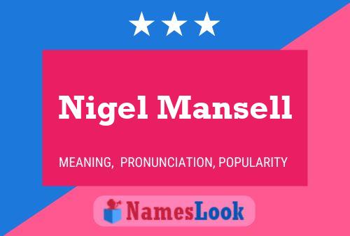 Póster del nombre Nigel Mansell