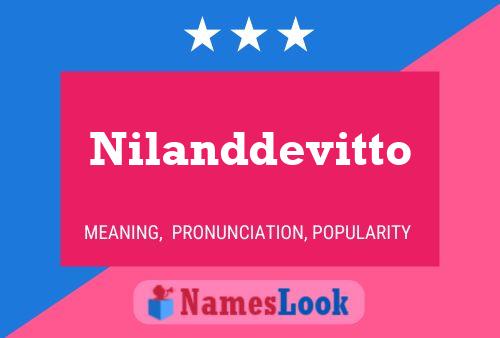 Póster del nombre Nilanddevitto