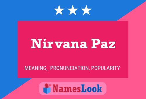 Póster del nombre Nirvana Paz