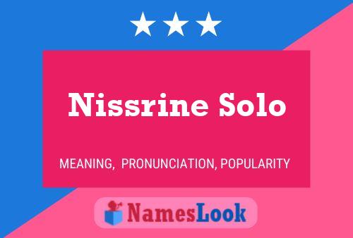 Póster del nombre Nissrine Solo