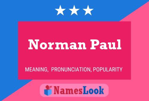 Póster del nombre Norman Paul