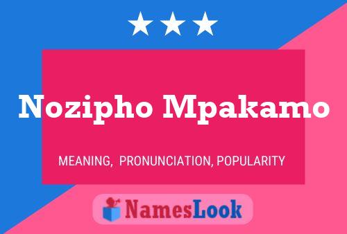 Póster del nombre Nozipho Mpakamo