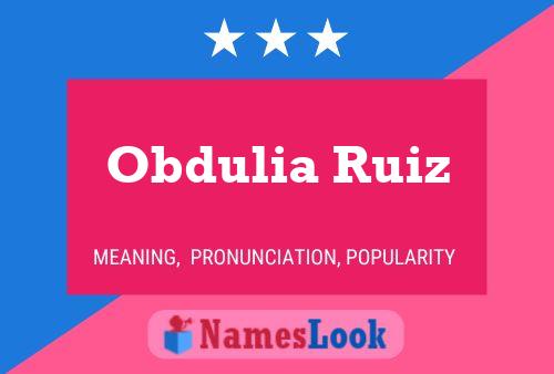 Póster del nombre Obdulia Ruiz