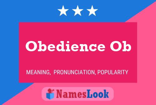 Póster del nombre Obedience Ob