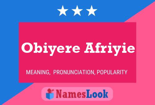 Póster del nombre Obiyere Afriyie